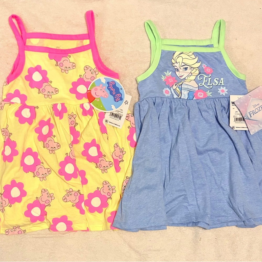 Peppa Pig/ Elsa Toddler Girls Graphic Print Tank Dress, Sizes 18M